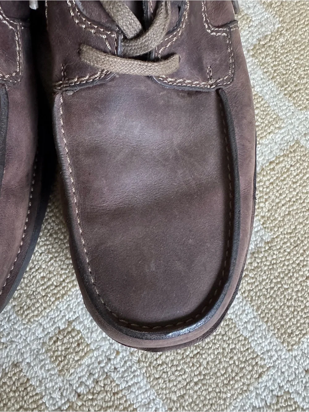 Clarks Leather Chukka Boots Moc Toe Comfort Shoes Travel Brown Size 13